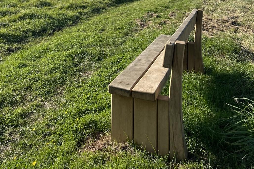 Close up of side of bench