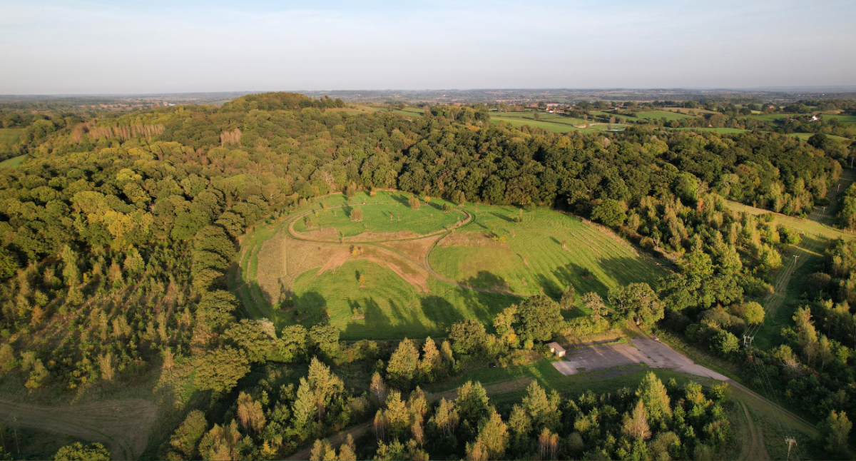 An aerial view of Alne Wood Park burial ground