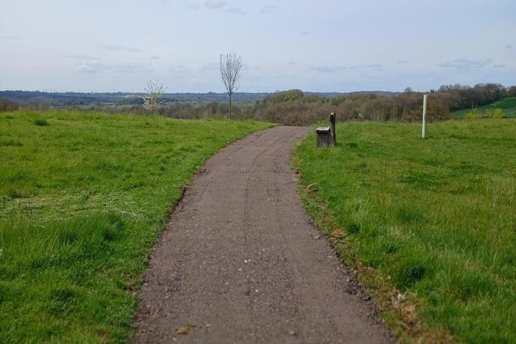 Vehicle track at Alne Wood Park after the repair work