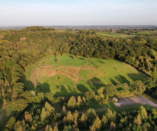 An aerial view of Alne Wood Park burial ground